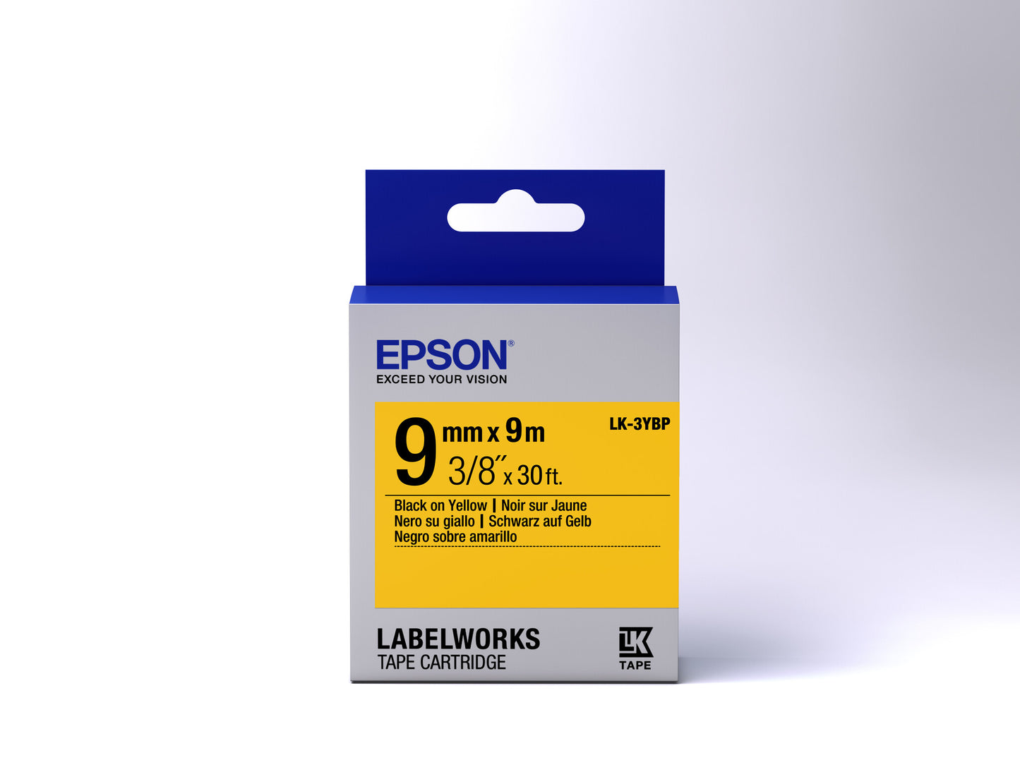 Epson Label Cartridge Pastel LK-3YBP Black/Yellow 9mm (9m)