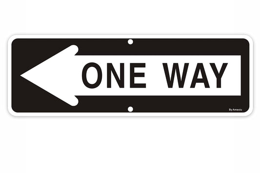 ONE WAY ARROW LEFT ROAD SIGN 3MM FOAMED, W600mm x H400mm