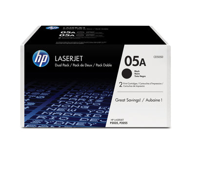 HP 05A 2-pack Black Original LaserJet Toner Cartridges