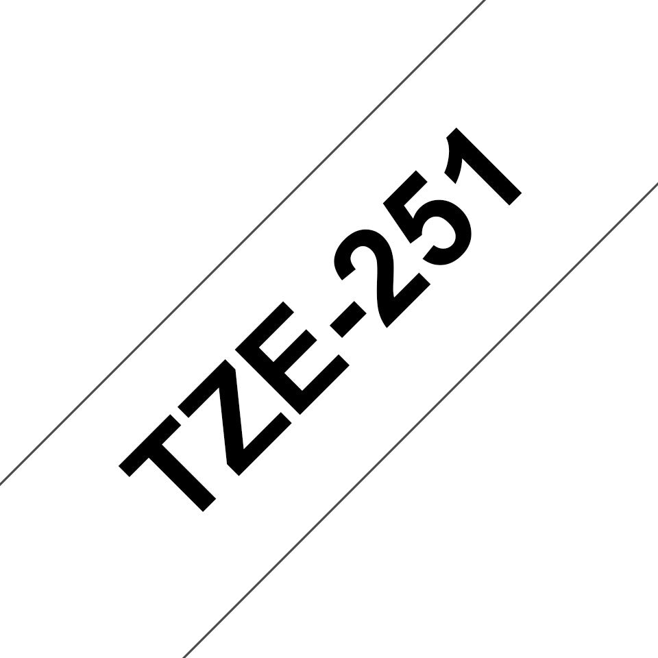 Brother TZE-251 label-making tape Black on white