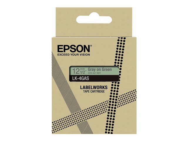 EPSON LK-4GAS COLOUR TAPE 12MM GREEN/GREY (8M)