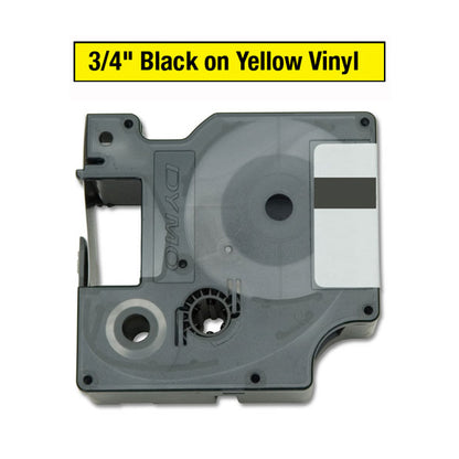 Dymo 18433 Rhino Vinyl Tape 19mm x 5.5m Black on Yellow S0718470