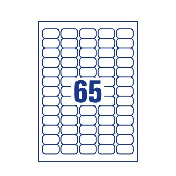 Avery Inkj Mini Label 38.1x21.2 65 P/Sheet Wht (Pack of 1625) J8651-25