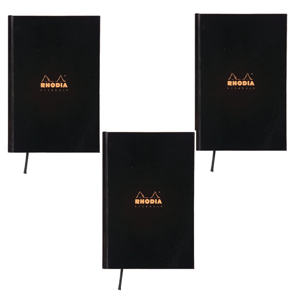 Rhodia Business A5 Book Casebound Hardback 192 Pages Black (Pack of 3) 119231C