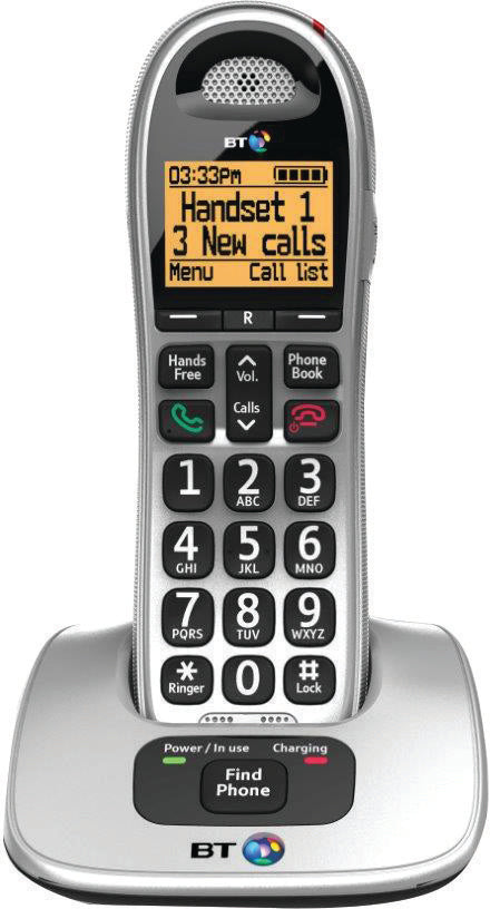 BT Bt4000 Single Big Button DECT Cordless Phone Silver/Black 069264