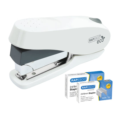 Rapesco ECO Luna Less Effort Stapler Capacity 50 Sheets White 1467