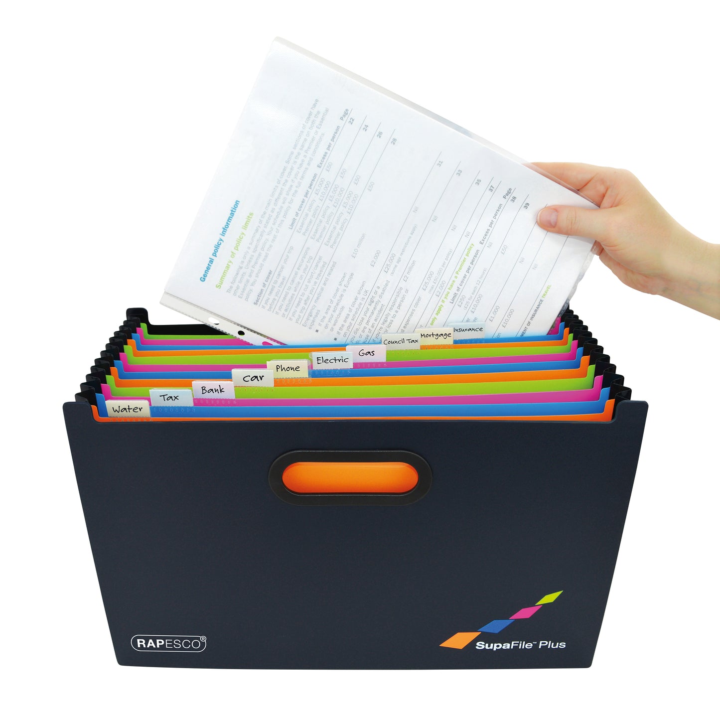 Rapesco Supafile Plus Expanding File A4 Assorted 1552