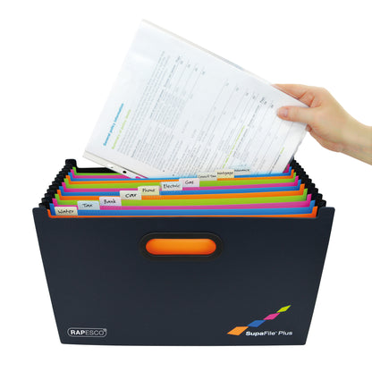 Rapesco Supafile Plus Expanding File A4 Assorted 1552