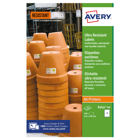 Avery Ultra Resistant Labels 148x210mm (Pack of 40) B3655-20