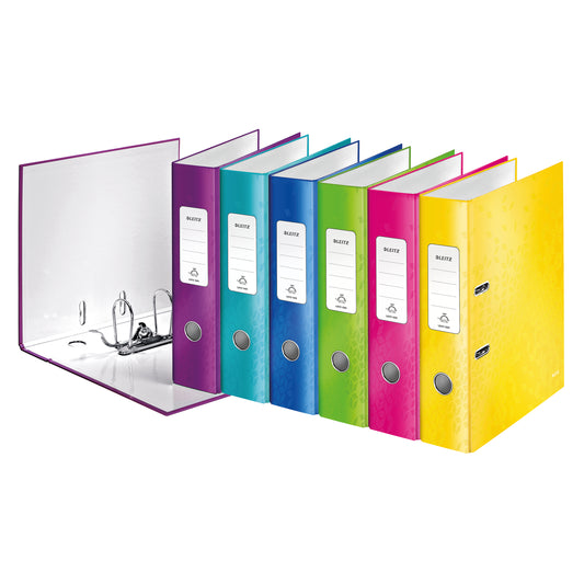 Leitz Wow 180 Lever Arch File 80mm A4 Assorted (Pack of 10) 10051099