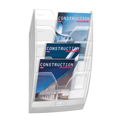 CEP Wall File 5 Compartment White/Crystal 154WHITE