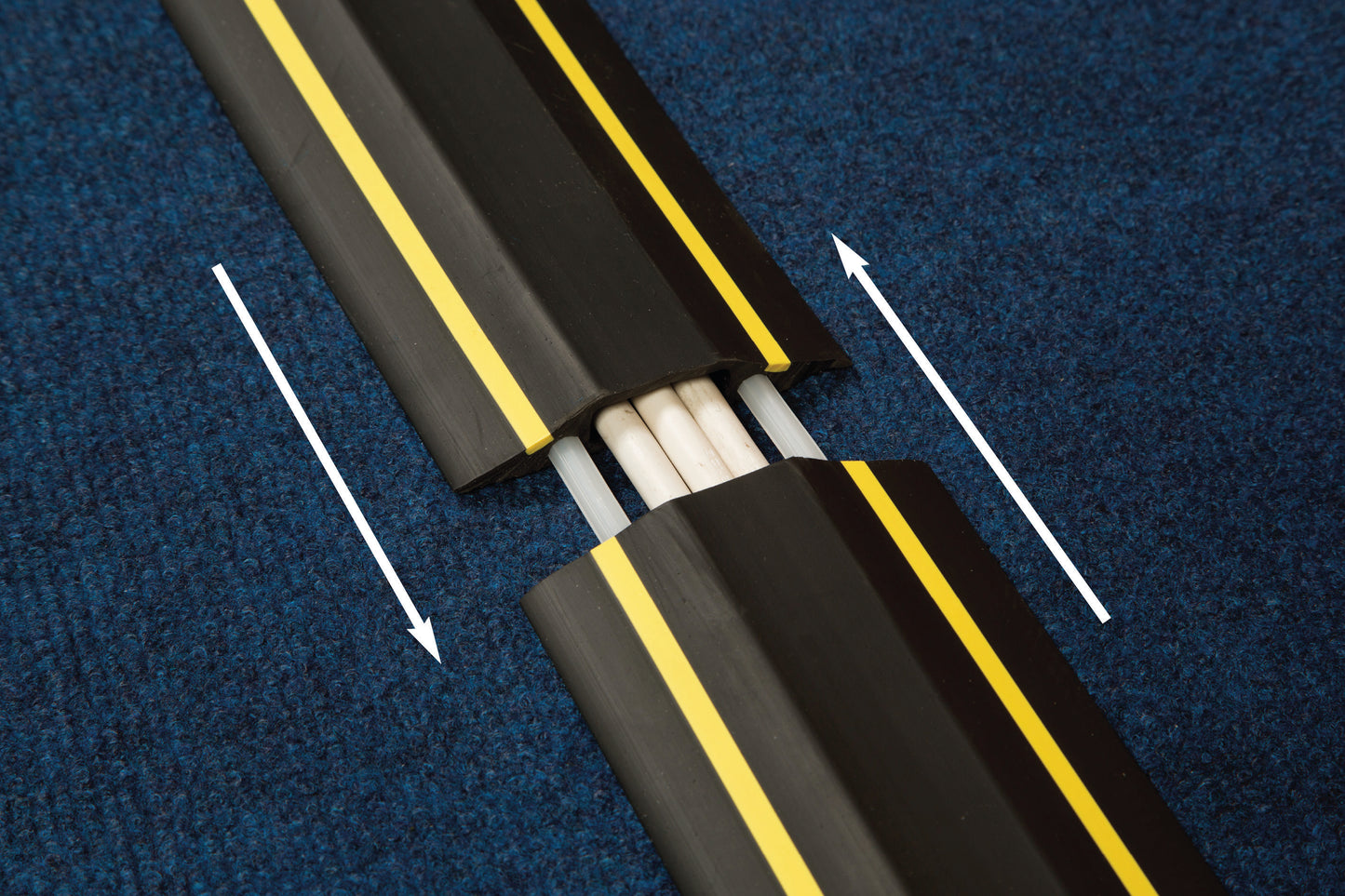 D-Line floor Cable Cover Hazard 80mm 1.8m c/w connectors Yellow/Black FC83H