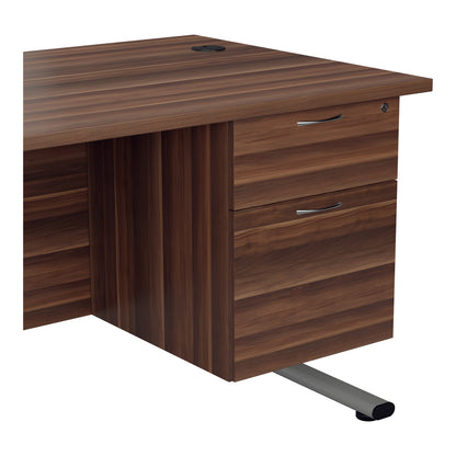 Jemini 2 Drawer Fixed Pedestal 404x655x495mm Dark Walnut KF74412