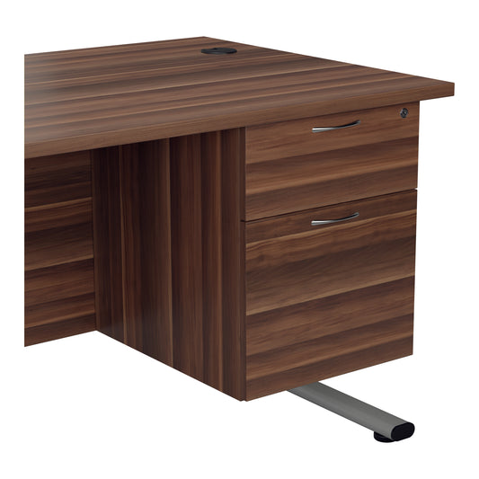 Jemini 2 Drawer Fixed Pedestal 404x655x495mm Dark Walnut KF74412