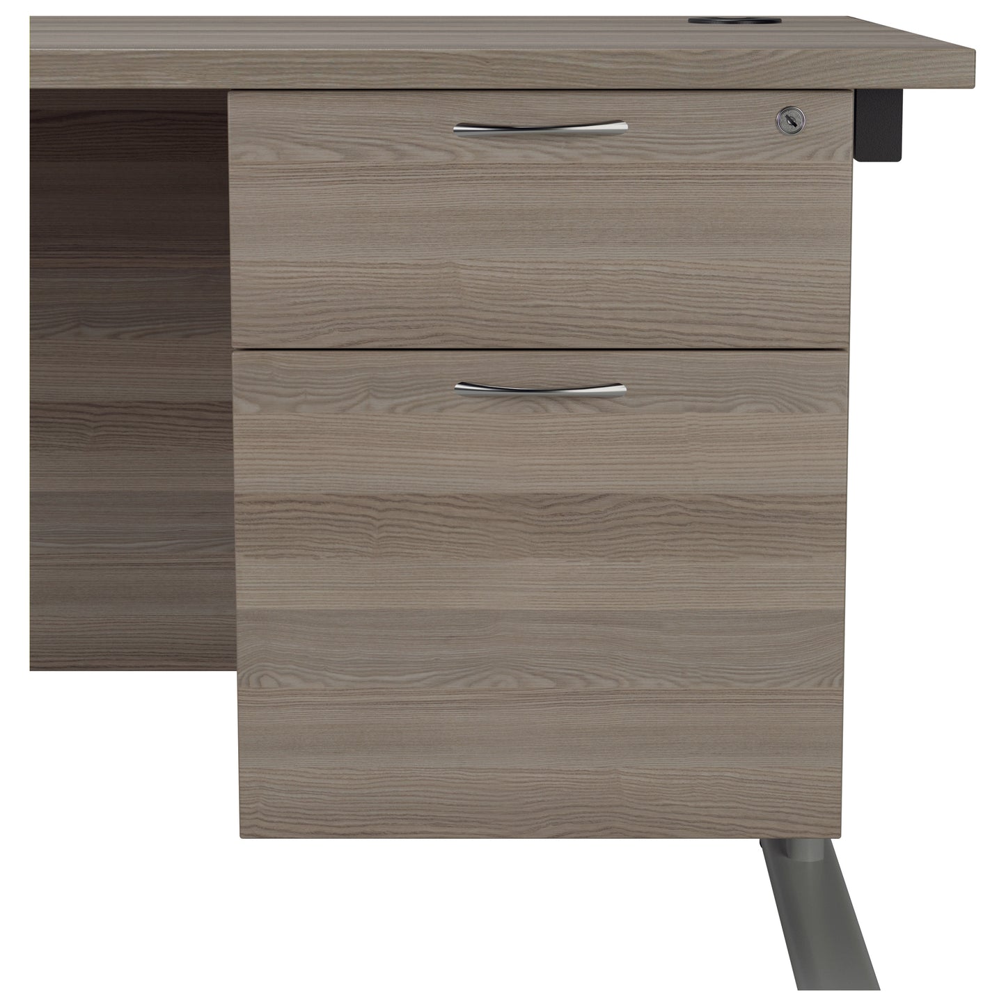 Jemini 2 Drawer Fixed Pedestal 404x655x495mm Grey Oak KF74413