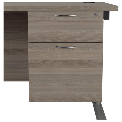 Jemini 2 Drawer Fixed Pedestal 404x655x495mm Grey Oak KF74413