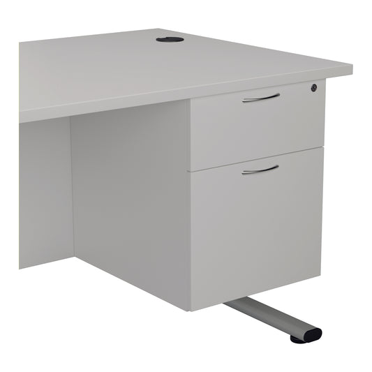 Jemini 2 Drawer Fixed Pedestal 404x655x495mm White KF74416