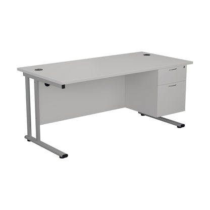 Jemini 2 Drawer Fixed Pedestal 404x655x495mm White KF74416
