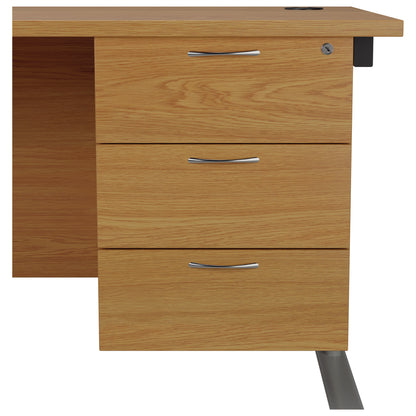 Jemini 3 Drawer Fixed Pedestal 400x655x495mm Nova Oak KF74421
