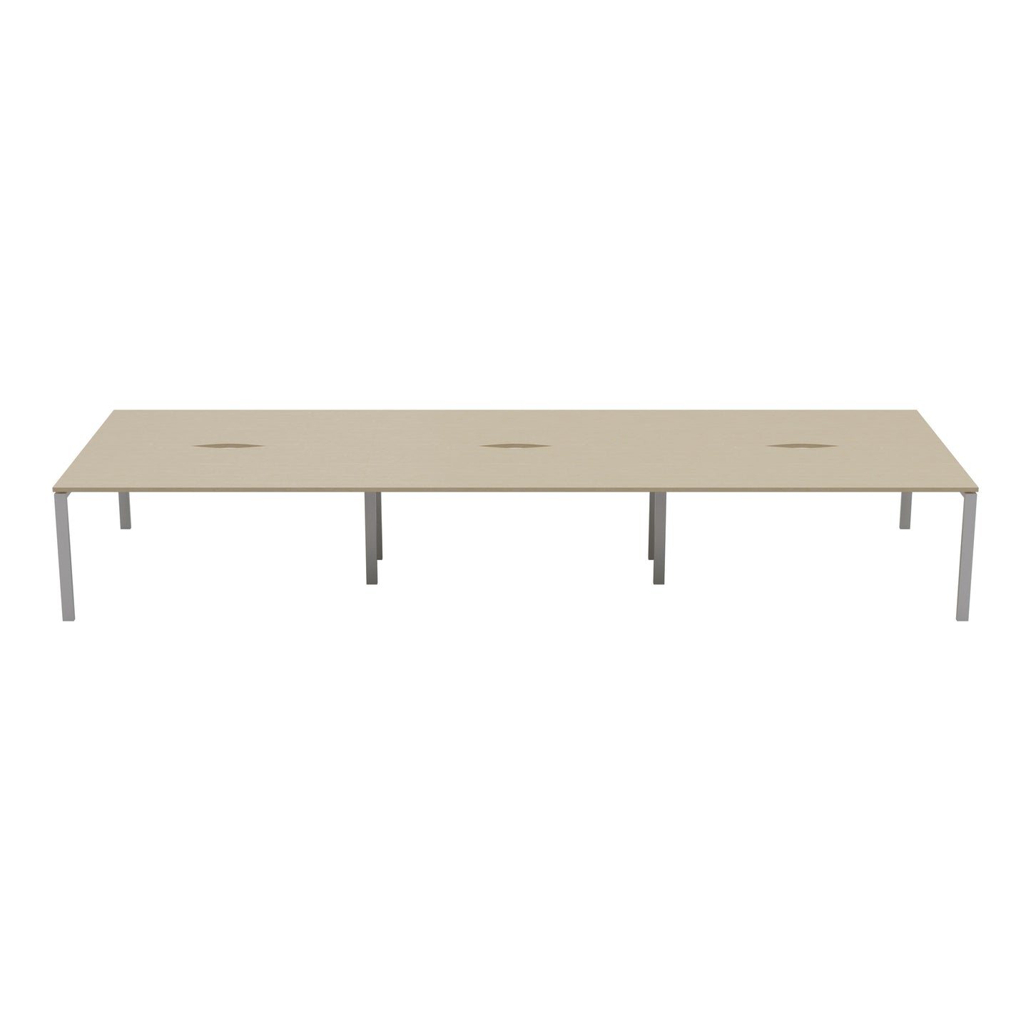 Jemini 6 Person Bench Desk 3600x1600x730mm Maple/White KF808824