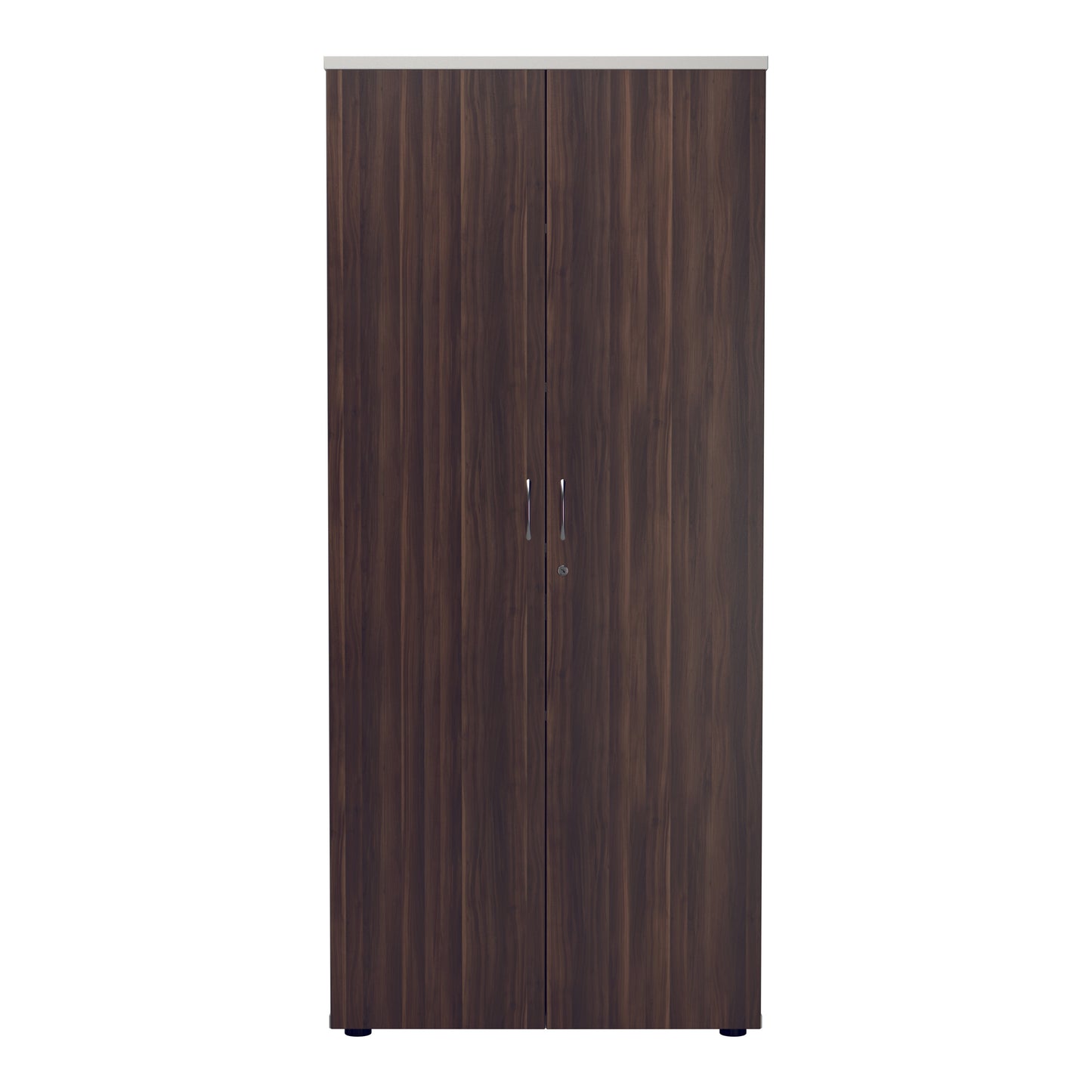 Jemini Wooden Cupboard 800x450x1800mm White/Dark Walnut KF810711