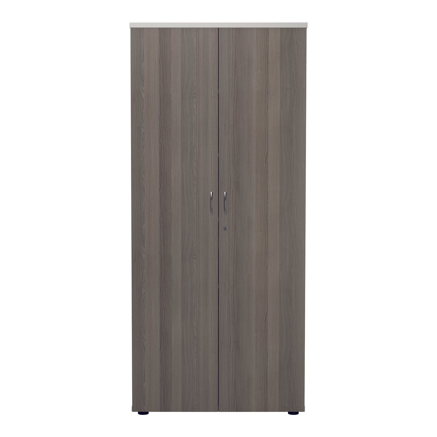 Jemini Wooden Cupboard 800x450x1800mm White/Grey Oak KF810728