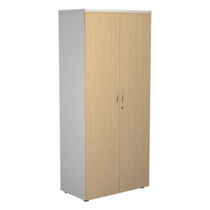 Jemini Wooden Cupboard 800x450x1800mm White/Maple KF810735