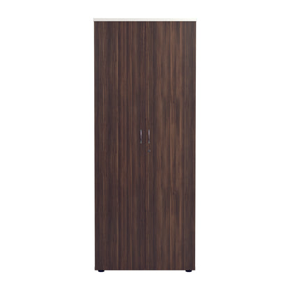 Jemini Wooden Cupboard 800x450x2000mm White/Dark Walnut KF811114