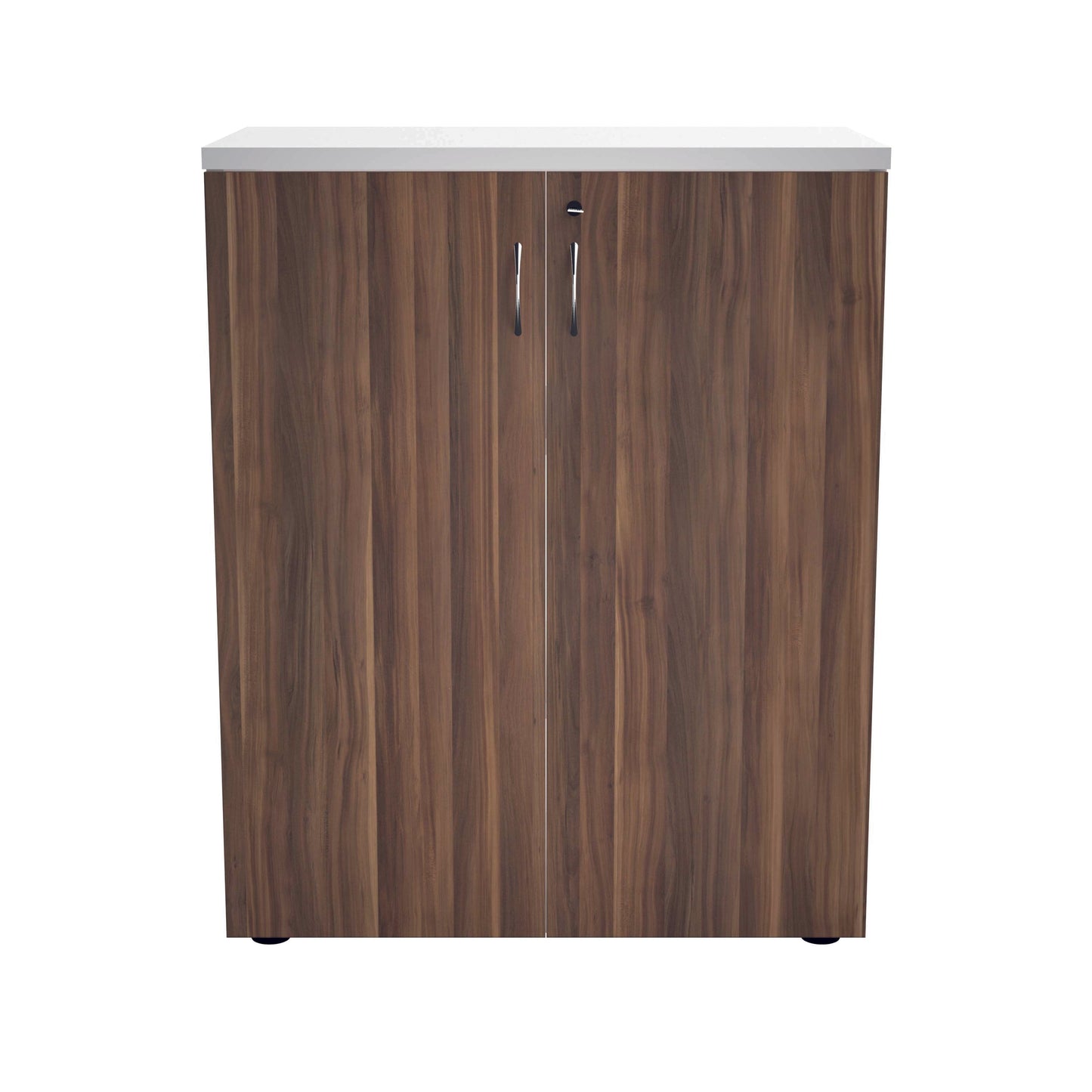 Jemini Wooden Cupboard 800x450x730mm White/Dark Walnut KF811282