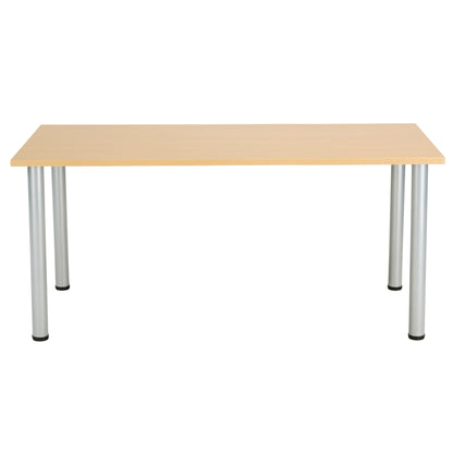 Jemini Rectangular Meeting Table 1800x800x730 Nova Oak/Silver KF816661