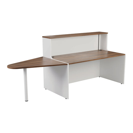 Jemini Reception Unit with Extension 1600x800x740mm Dark Walnut/White KF818450