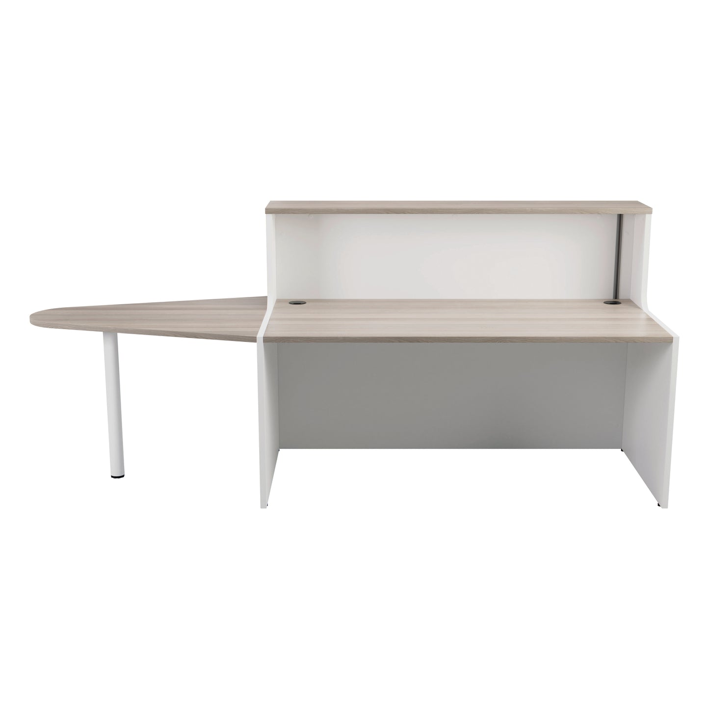 Jemini Reception Unit with Extension 1600x800x740mm Grey Oak/White KF818467