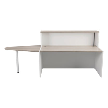 Jemini Reception Unit with Extension 1600x800x740mm Grey Oak/White KF818467