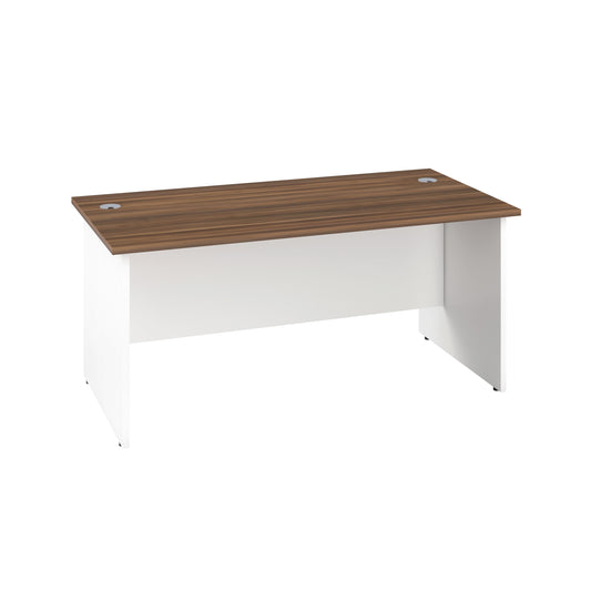 Jemini Rectangular Panel End Desk 1600x800x730mm Dark Walnut KF804819