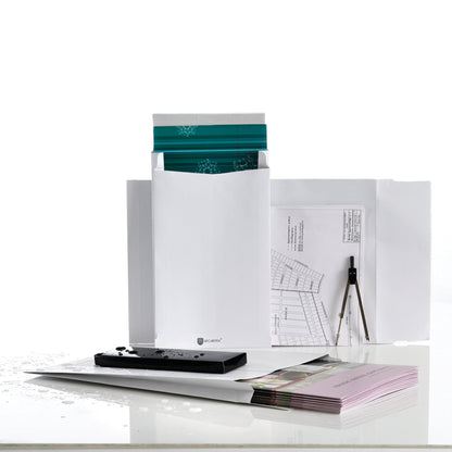 Securitex C4 Envelope Gusset Pocket Tear Resistant 38mm 130gsm White (Pack of 50) 8350206