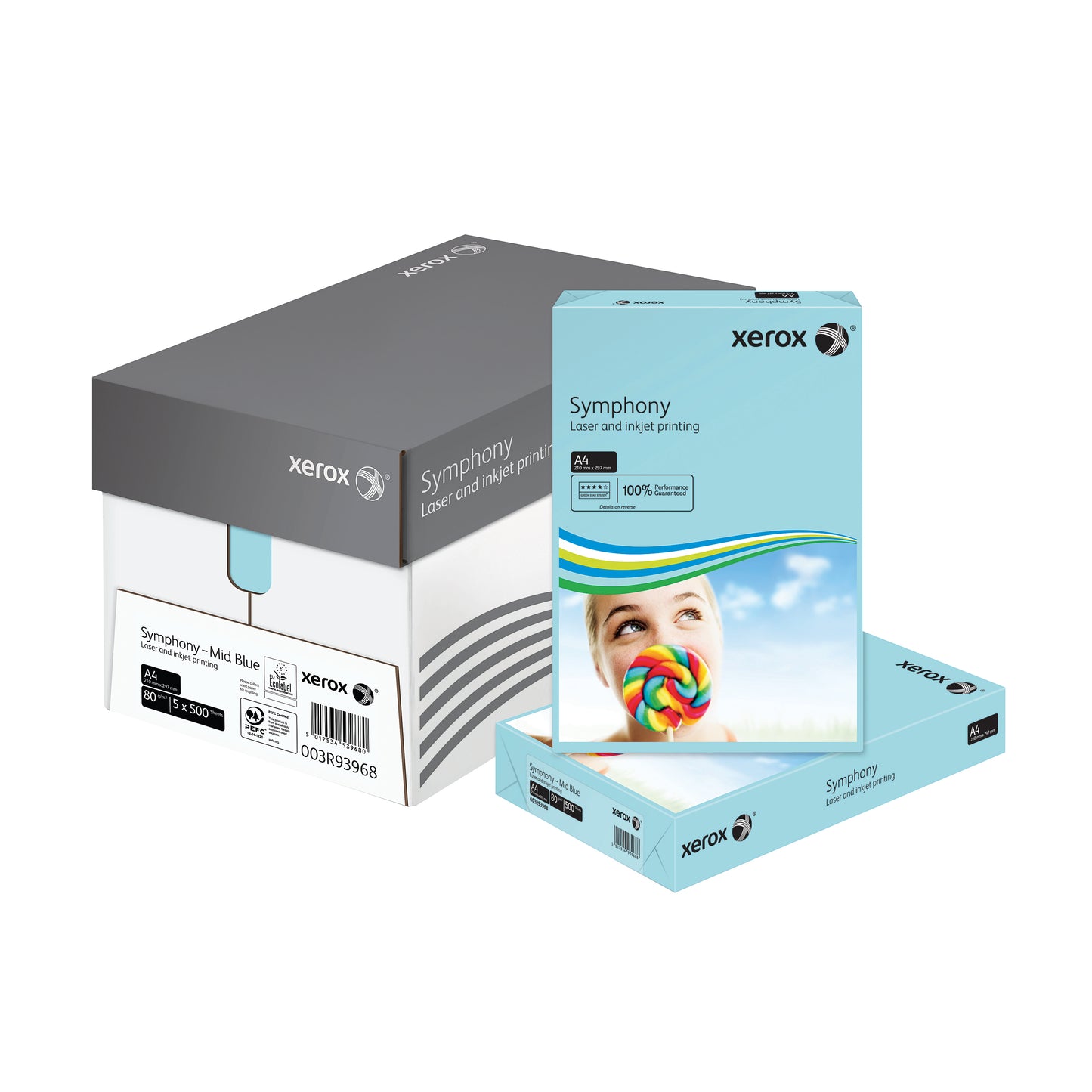 Xerox Symphony Medium Tints Mid Blue Ream A4 Paper 80gsm 003R93968 (Pack of 500) 003R93968