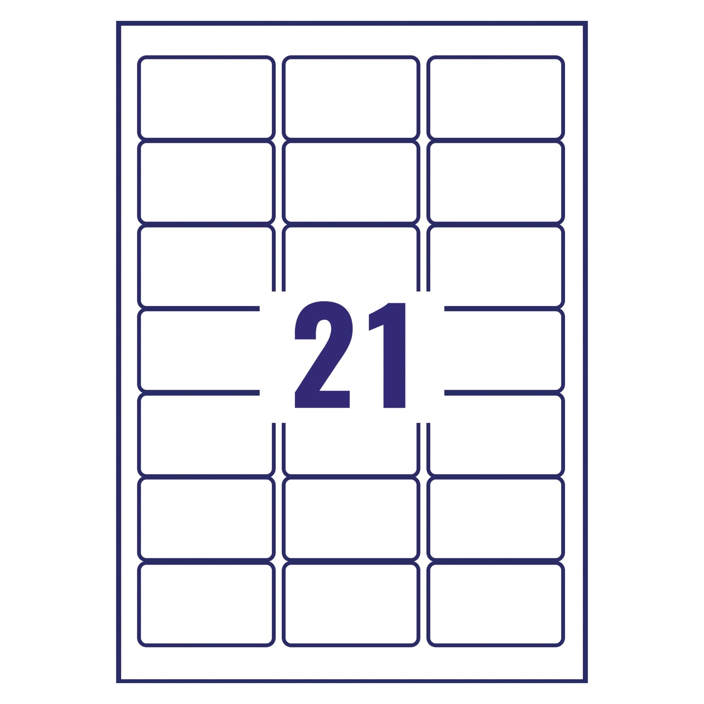 Avery Inkj Label 63.5x38.1mm 21 Per Sheet Wht (Pack of 2100) J8160-100