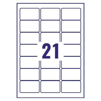 Avery Inkj Label 63.5x38.1mm 21 Per Sheet Wht (Pack of 2100) J8160-100