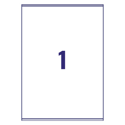 Avery Inkj Label 199.6x289.1mm 1 Per Sheet Wht (Pack of 100) J8167-100
