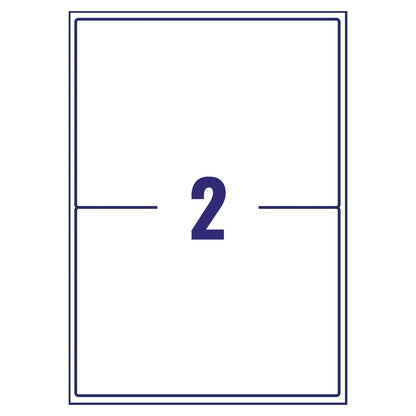 Avery Inkj Label 199.6x143.5mm 2 Per Sheet Wht (Pack of 200) J8168-100