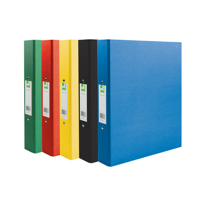 Q-Connect 2 Ring 25mm Paper Over Board Black A4 Binder (Pack of 10) KF20034