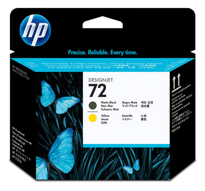 HP 72 skrivehode, matt svart og gul ink cartridge 1 pc(s) Matte black, Yellow