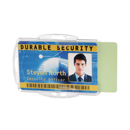 Durable Dual Security Pass Holder 54x85mm for 2 ID Passes Clear (Pack of 10) 891919