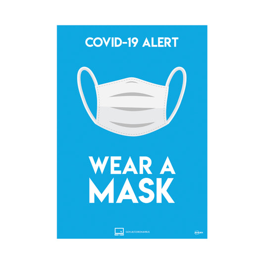 Avery Wear A Mask Poster A4 (Pack of 2) COVWMA4