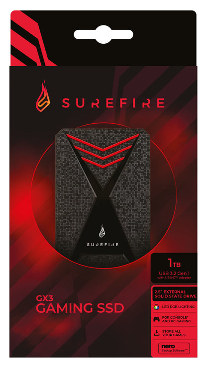 SureFire Gaming 1 TB Black, Grey