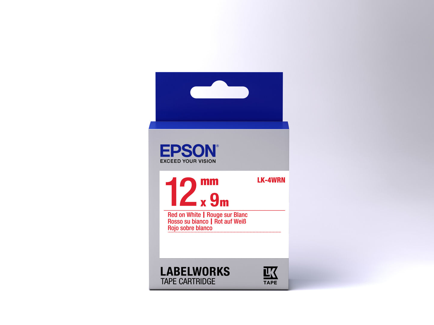 Epson Label Cartridge Standard LK-4WRN Red/White 12mm (9m)