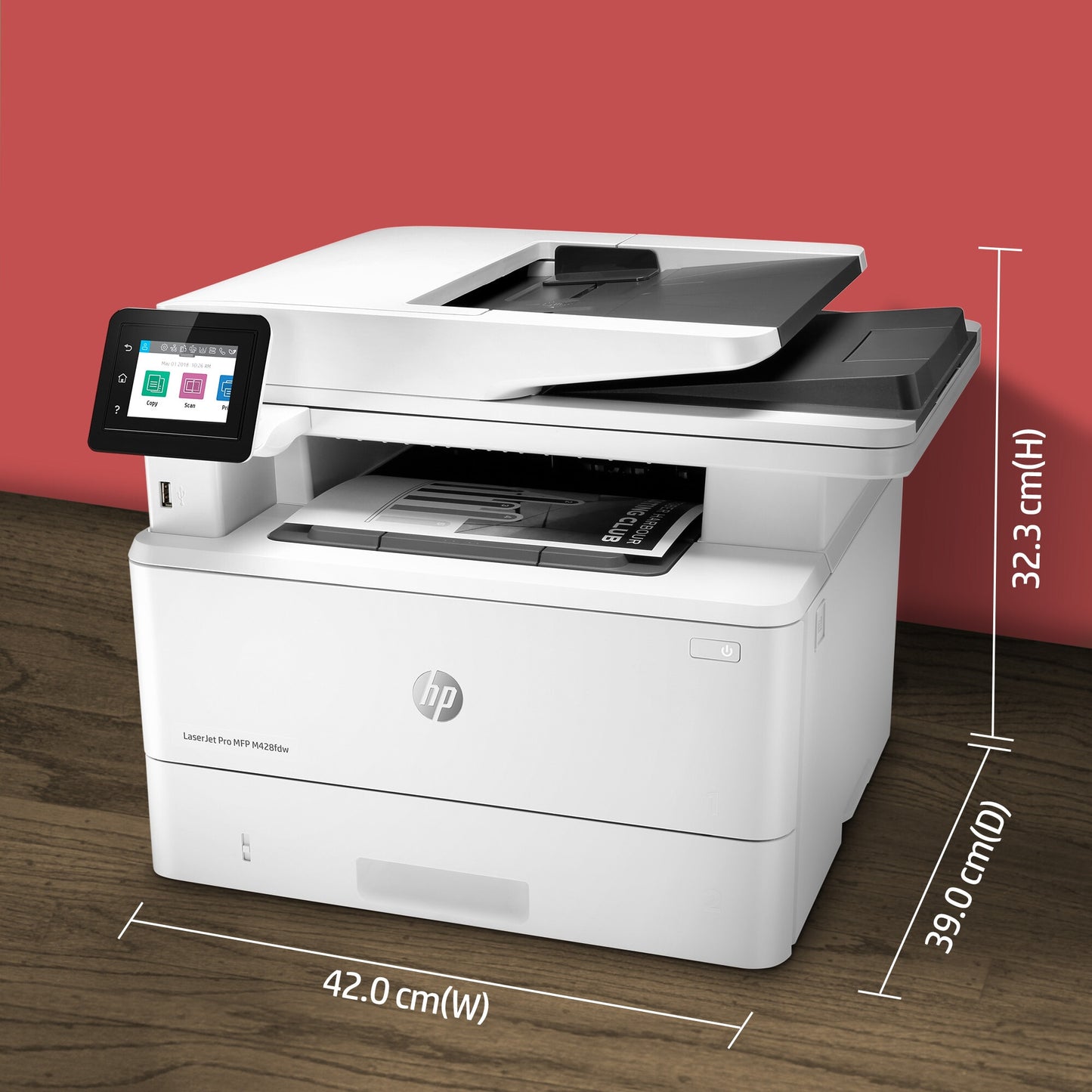 HP LaserJet Pro MFP M428fdw, Print, Copy, Scan, Fax, Email, Scan to email; Two-sided scanning