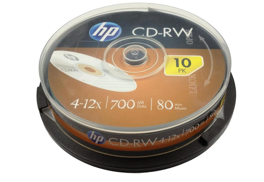 HP CDRW80 4X-12X 10Pk cake box  700MB CWE00018-3
