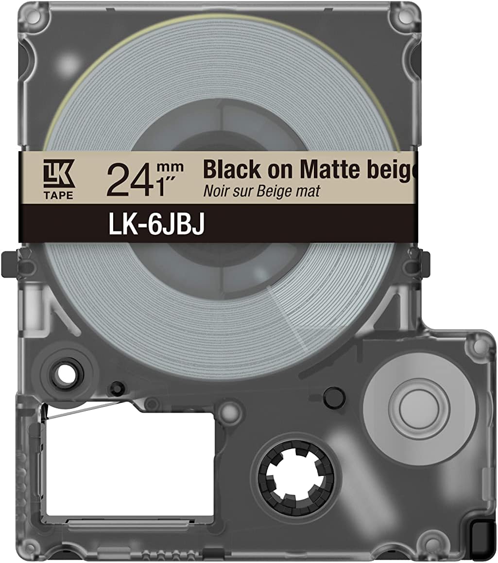 EPSON LK-6JBJ MATTE TAPE BEIGE/BLACK 24MM (8M)