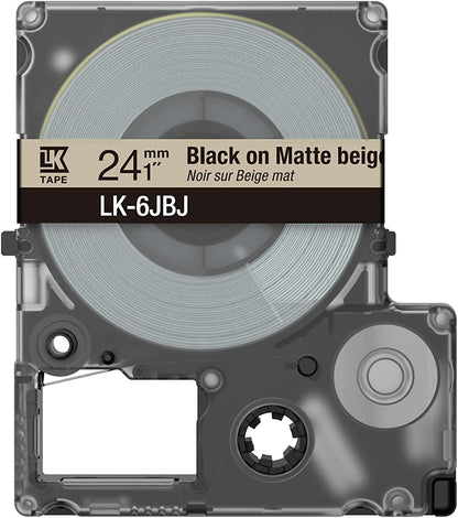 EPSON LK-6JBJ MATTE TAPE BEIGE/BLACK 24MM (8M)